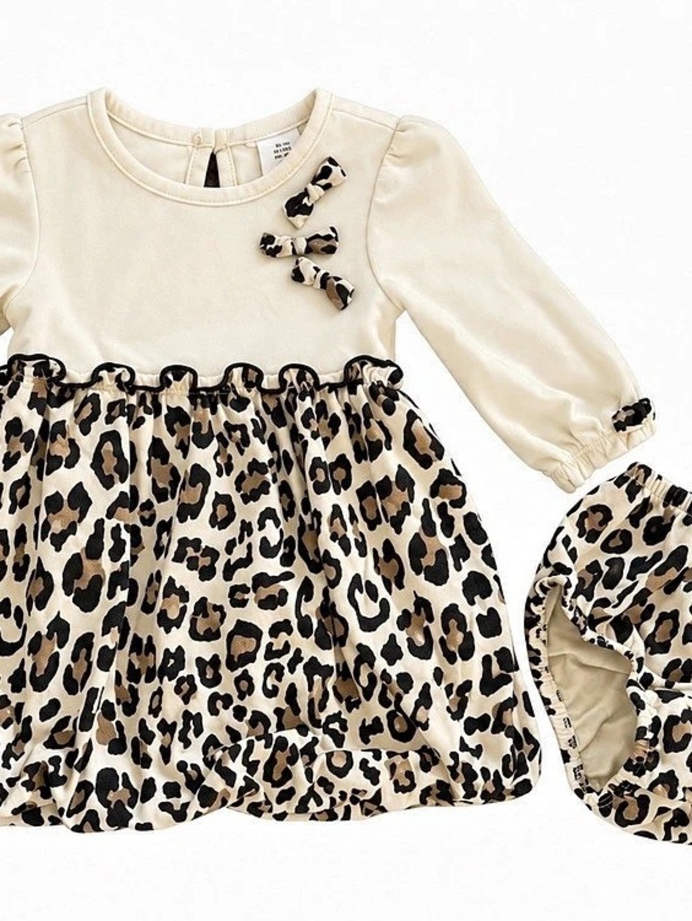 Savannah Baby Girl Leopard Print Dress & Bloomers 2PC Set 3-6M